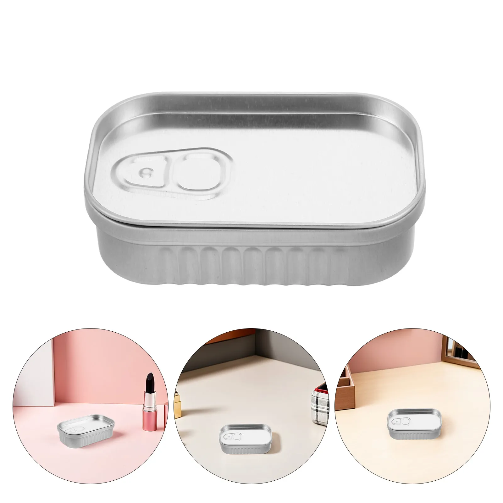 

Набор из 5 креативных маленьких металлических коробочек для хранения украшений: прямоугольные жестяные коробки с крышкой, органайзеры для стола для серег, ожерелий, мелочей, скрепок