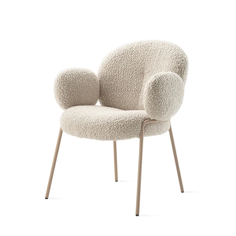 Wuli-Nordic Acessível Luxo Cadeira De Jantar, Home Back Chair, Cadeira Designer Criativo, Minimalista Moderno, Veludo De Cordeiro, Cadeira De