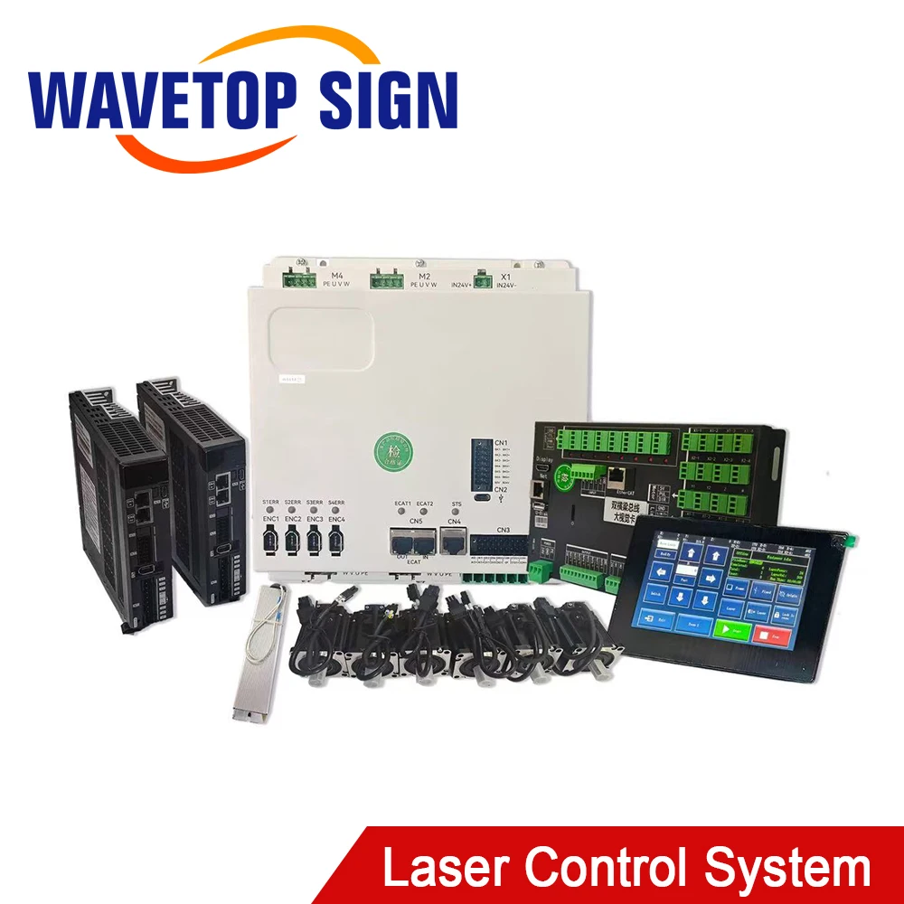 WaveTopSign Co2 Laser Control System ZY72B8E-2000N Big Vision Industrial Camera CCD HIKVISION with Servo Motor Driver 6Sets