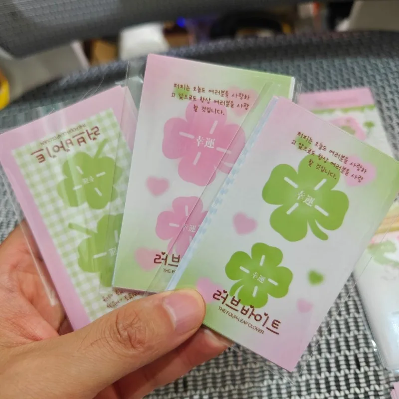 Kawaii Korean Ins Four-leaf Clover Theme Cultural Creative Stickers Handbook Sealing Sticker Packaged Material Original Stickers