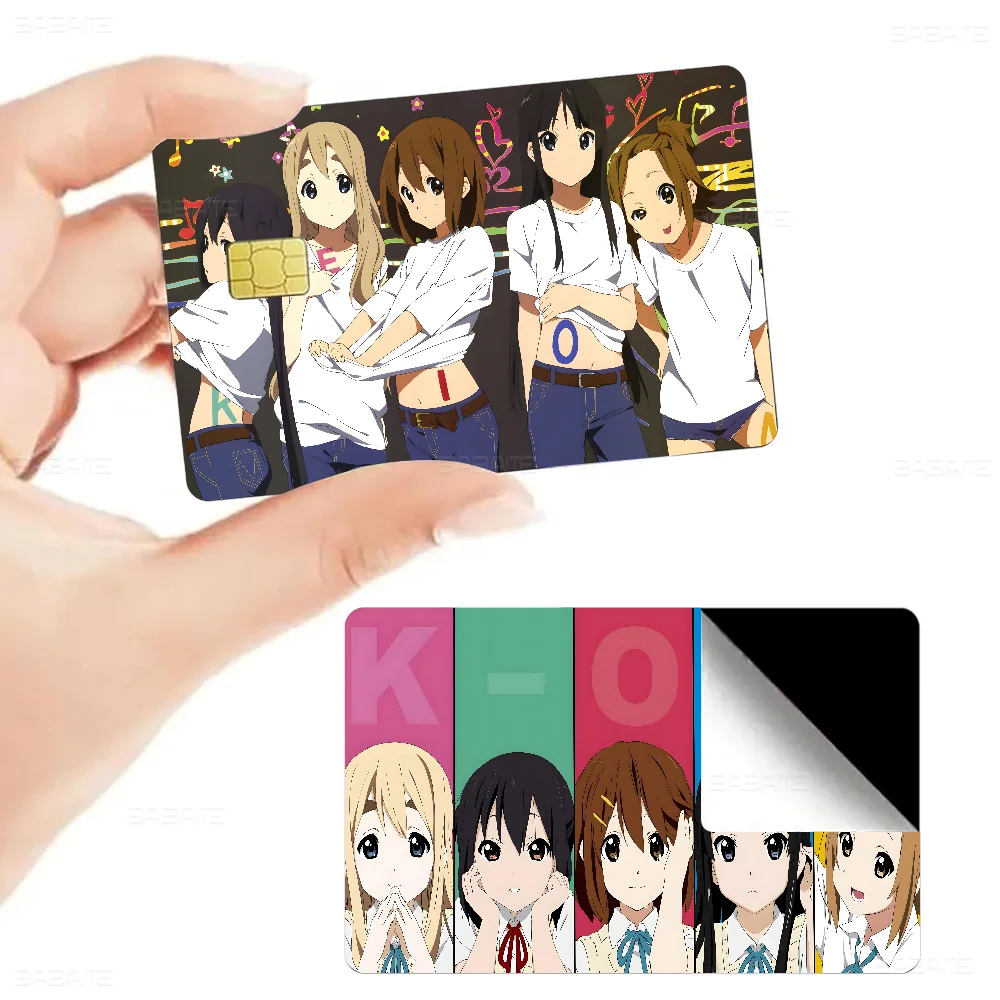 K-ON Cartoon Cute Lolita Kawaii Girls Anmie Sticker Film Skin Cover for Credit Card Debit Bank Card Front