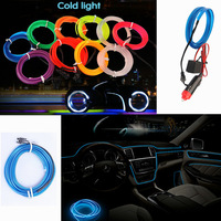 1/2/3/4/5M Car Interior Led Decorative Lamp EL Wiring Neon Strip For Auto DIY Flexible Ambient Light USB Party Atmosphere Diode