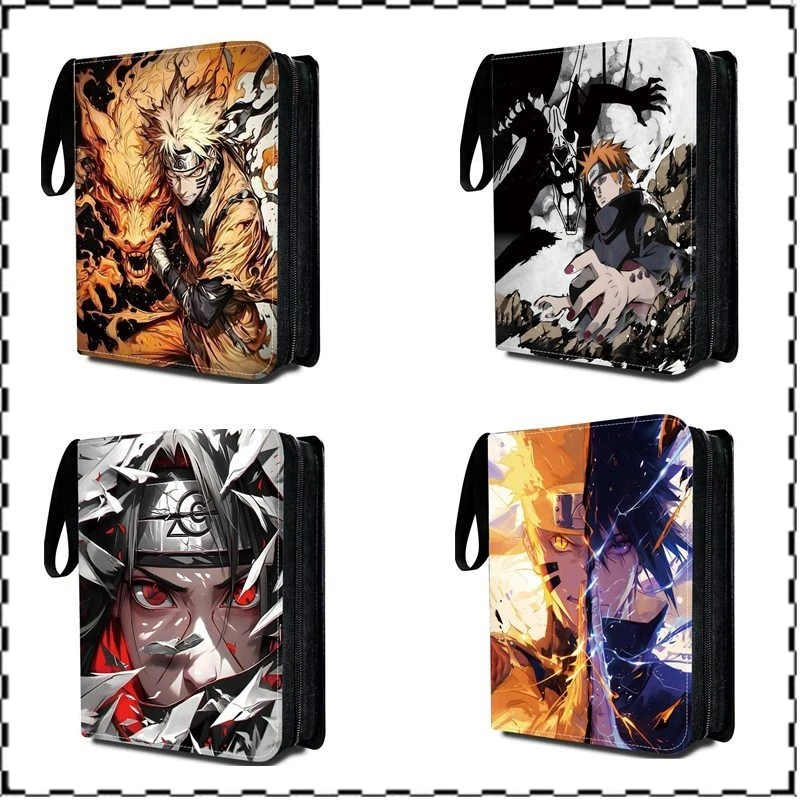 Anime 400-900pcs Naruto Uchiha Itachi Card Book Pu Super Large Capacity Card Binder Display Game Collection Card Kids Toys Gifts