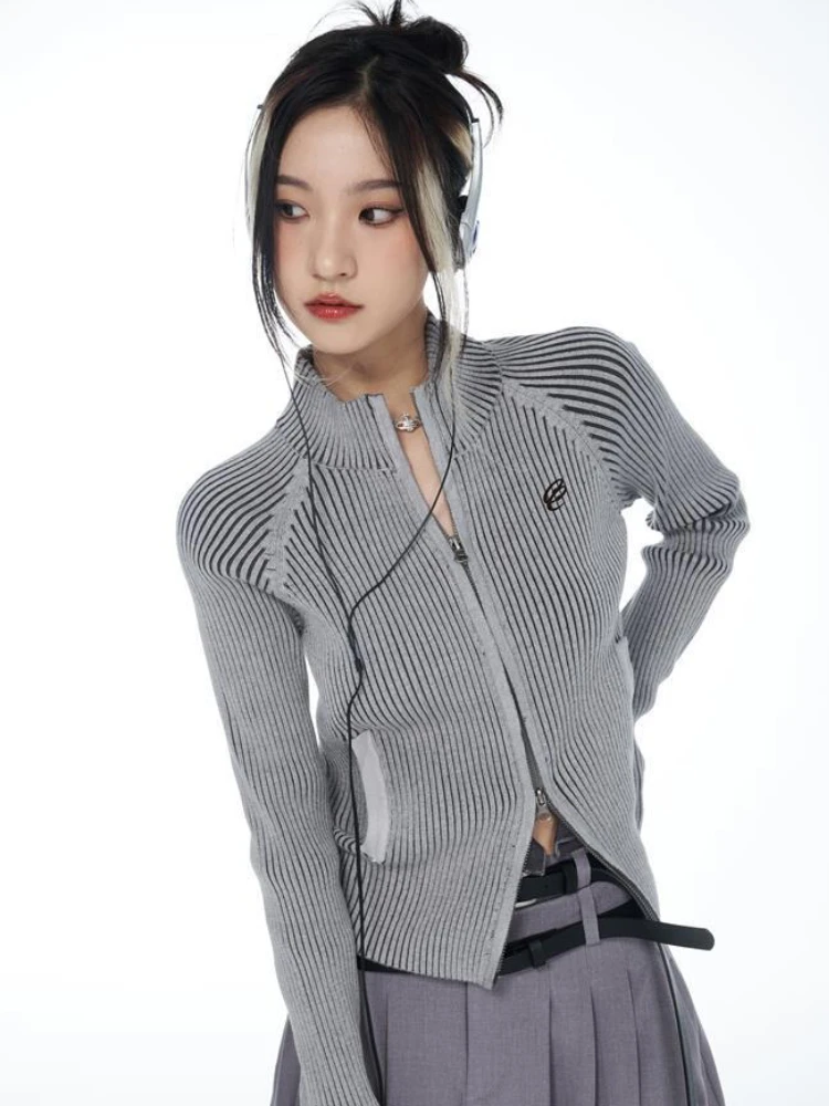 Cardigan Women Striped Stylish Slim Retro Sexy Hot Girls Autumn Personality Leisure Korean Style All-match Sweater Streetwear