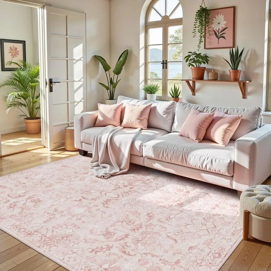 

Area Rugs 5x7 Rugs for Living Room, Machine Washable Rugs for Bedroom, Distressed Vintage Living Room Rug, Rug Non Slip Carpet C