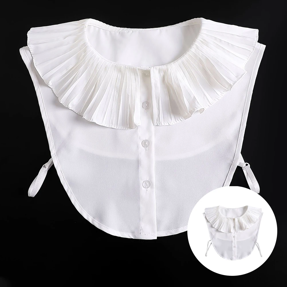 

1pc Soft Chiffon Lace Clothing Accessory Bow Fake Collar for Women Outfit Enhancer Fashion Shawl Costume Bow Collar Decorative