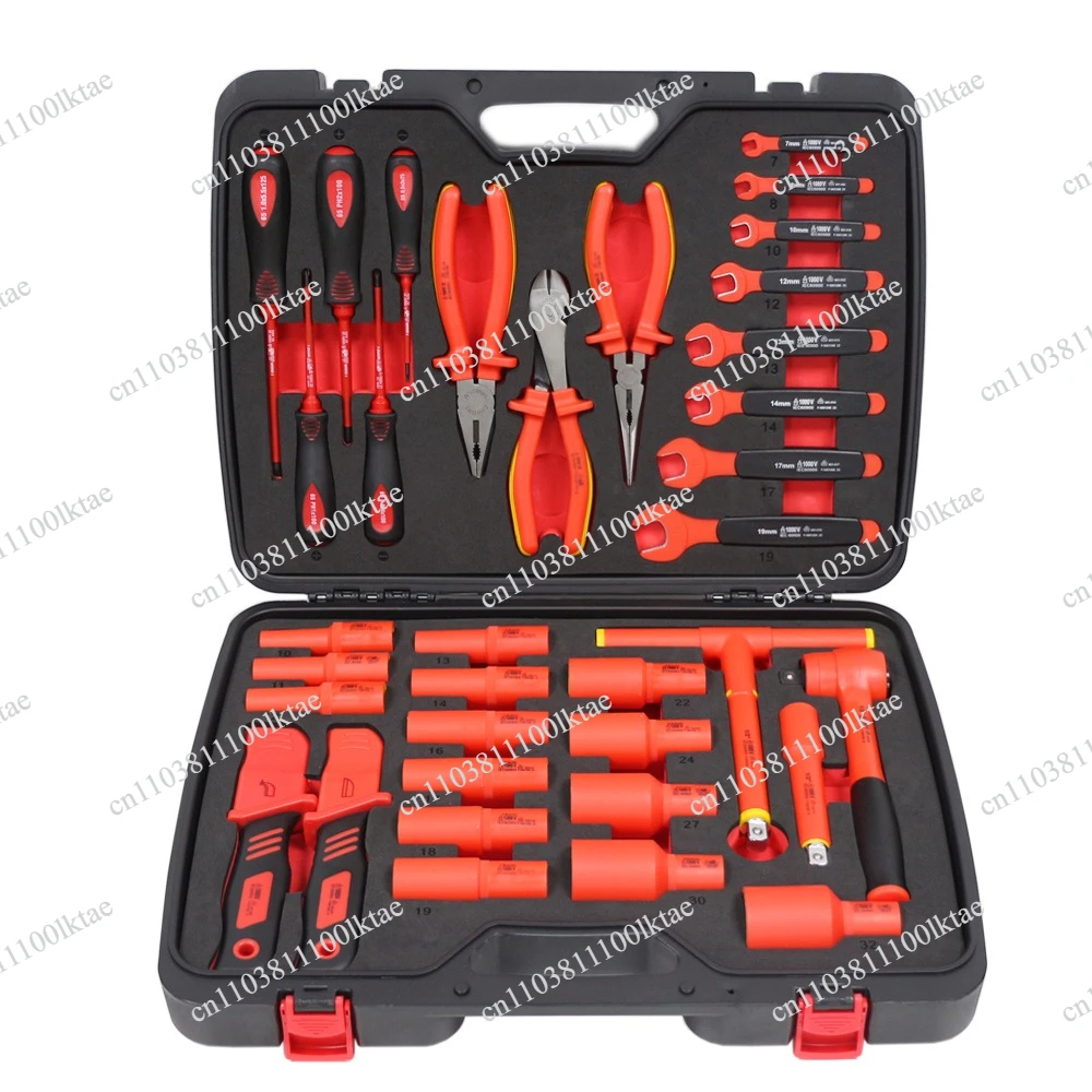 36-Piece Auto Repair Kit Insulation VDE High Voltage 1000v Anti-shock Special Tools for Electricians