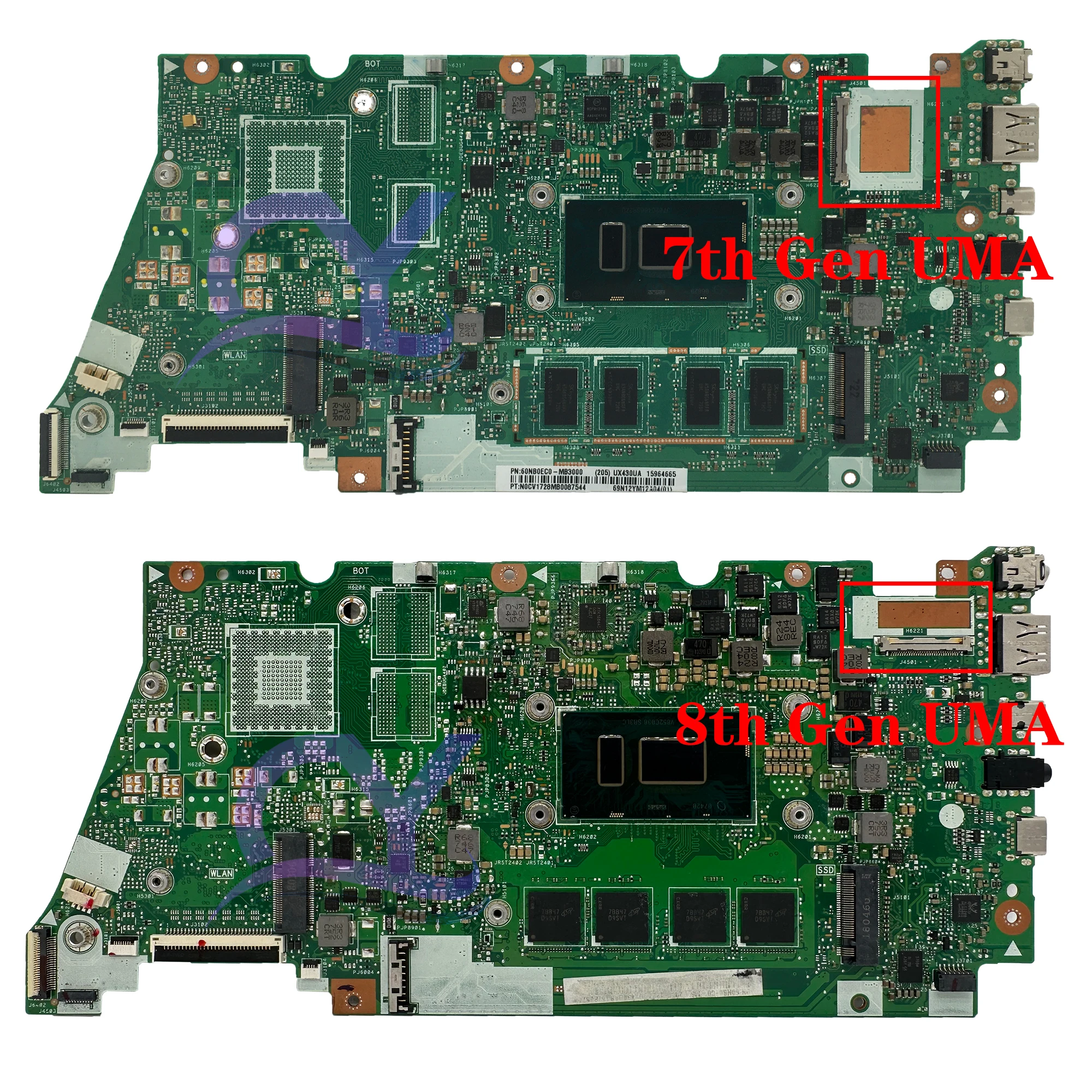 UX430UA Mainboard For ASUS UX430U UX430UQ UX430UQR UX430UN UX430UAR Laptop Motherboard With I3 I5 I7-7th/8th GEN 8GB/16GB