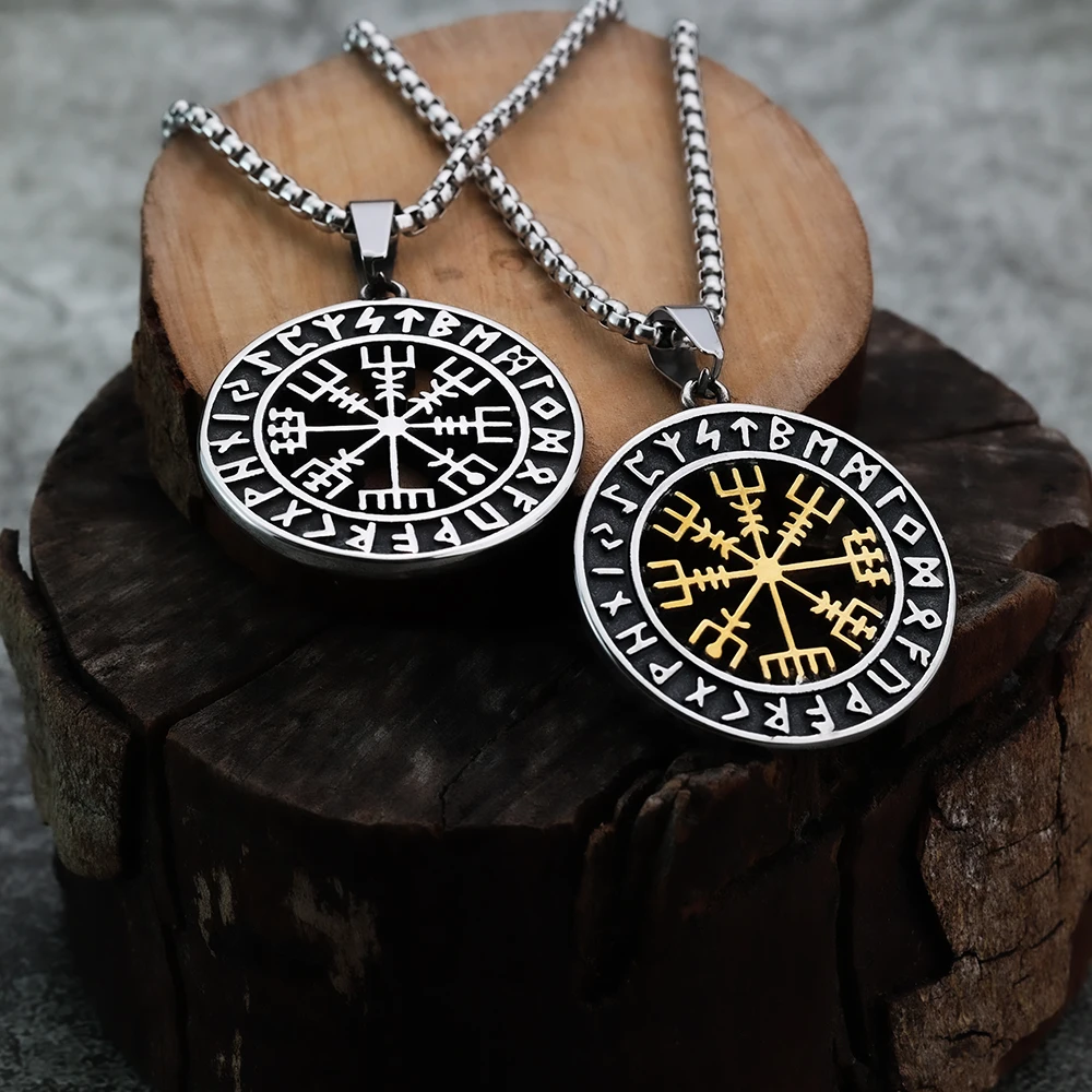 Europese En Amerikaanse Stijl Viking Mode Rune Talisman Niche Persoonlijkheid Mannen Hanger Ketting Titanium Staal Sieraden