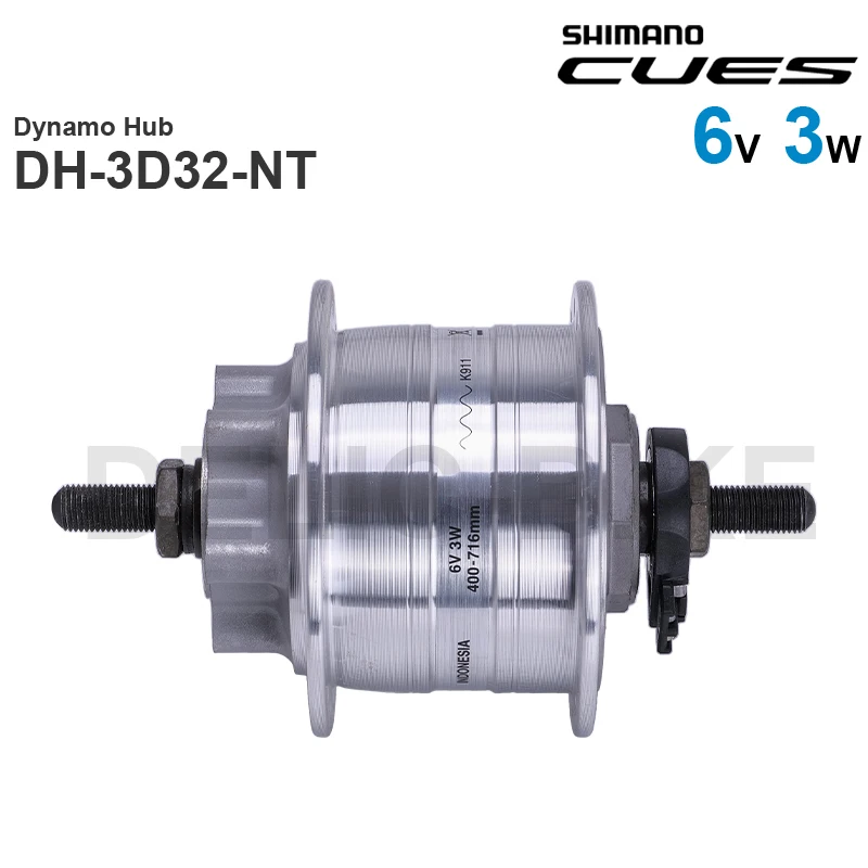 SHIMANO - Hub Dynamo DH-3D37-QR DH-3D32-QR DH-3D32-NT Disc Brake 3.0W CENTER LOCK Quick Release - 16-28 inch wheel size Original