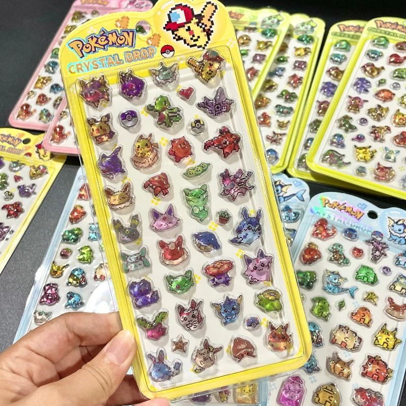 Pokémon Crystal Drop 3D Glitter Stickers - Cute Anime Epoxy Decals for Laptop Water Bottle Phone Case Journal Decor - view 6