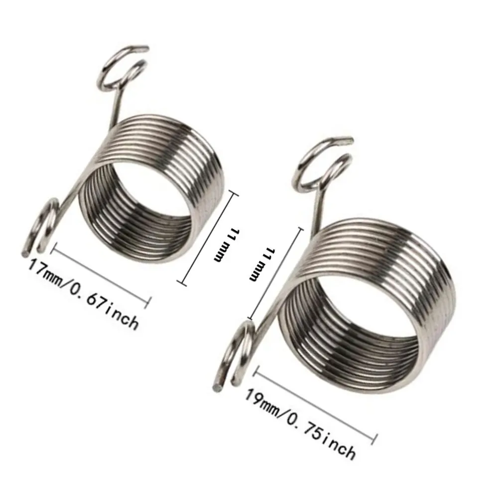 2Pcs Knitting Wool Guide Finger Ring Spring Type Yarn Tension Controller for Weaving Craft Nickel Plated Iron Smooth Comfortable