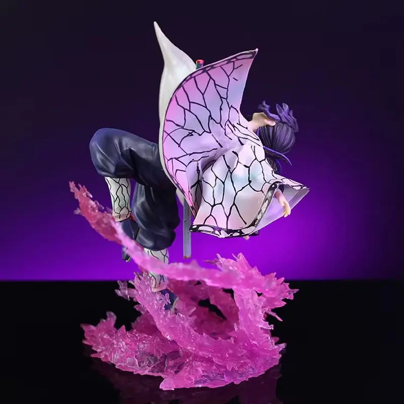 Novo 20cm demon slayer: roxo-kocho shinobu anime figura modelo estátua coleção decoração de mesa ornamento brinquedos presentes