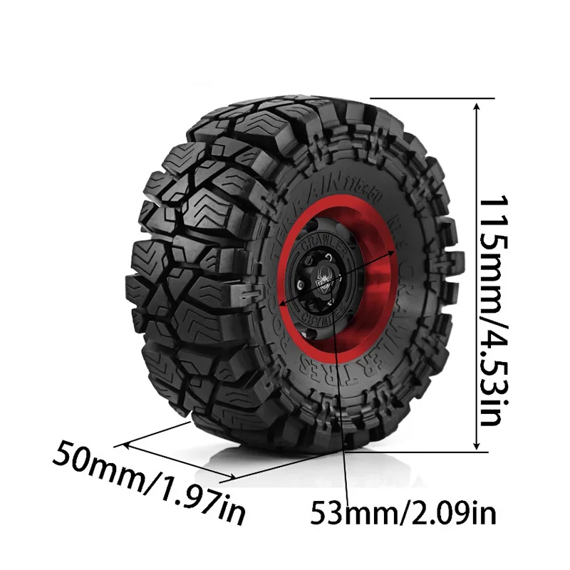 1.9 Metalowe Osłony Felg Zapobiegające Zsuwaniu Się, Zestaw 4 szt., Pasują do Rc4Wd D90 Axial Scx10 Wraith Tamiya Hpi 1/10 Crawler Car, Uniwersalne Części Tuningowe do Opon 115mm