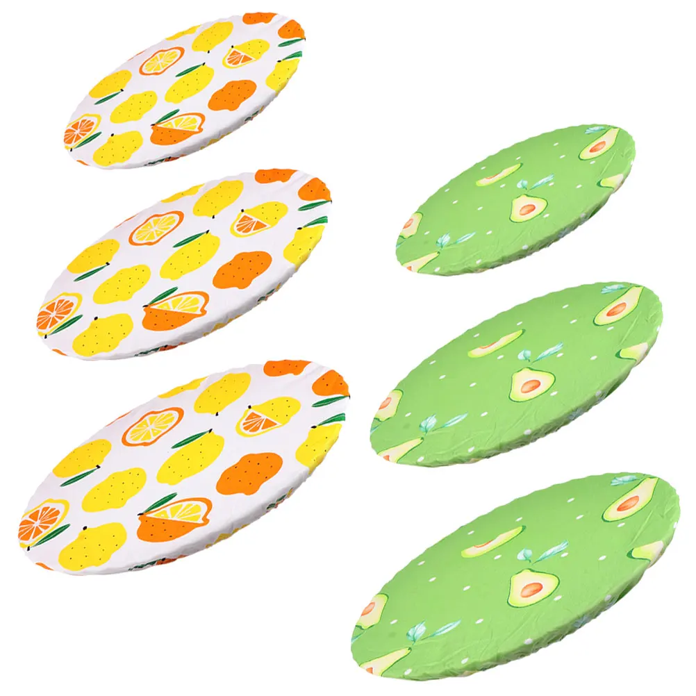 

6 Pcs Reusable Fabric Bowl Covers Washable Containers Elastic Stretch Lids for Food Bowls Plates Kitchen Storage