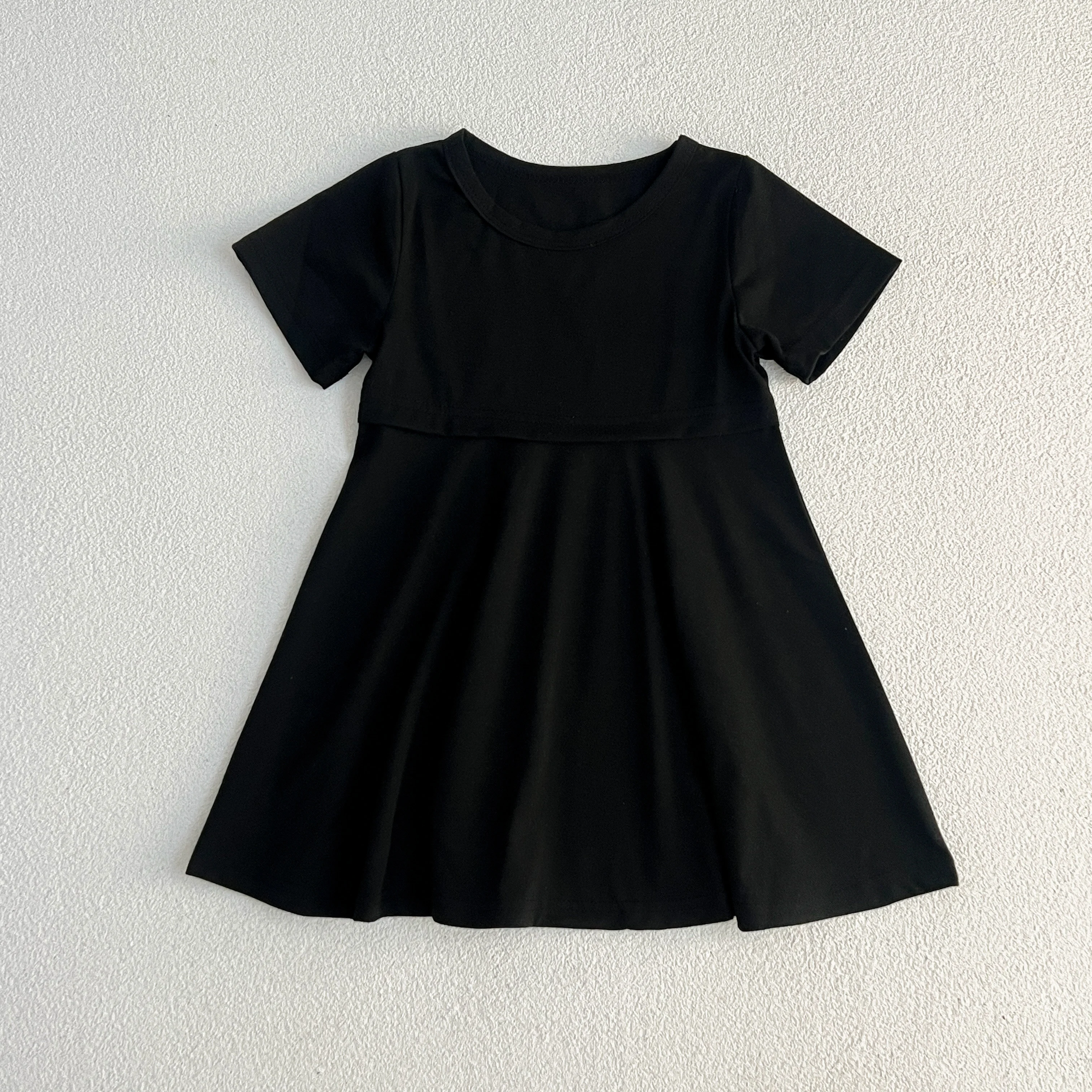 Sommer Kinder Baby Kleid schwarz Baby Mädchen Kleid kurz ärmel ige süße Kleid für Mädchen Kurzarm eine Linie Party Kleid Mädchen Kleidung – Detail 19