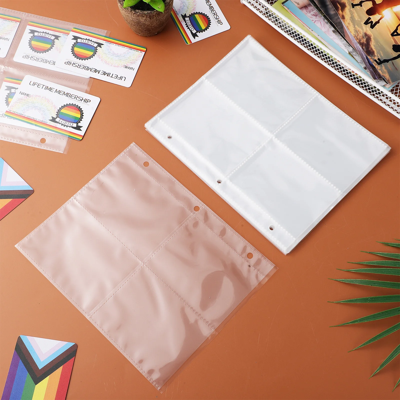 

40 Sheets Album Pages for Binder Transparent Card Protector Sleeves Easy Organization Portable Carry for Card Collections