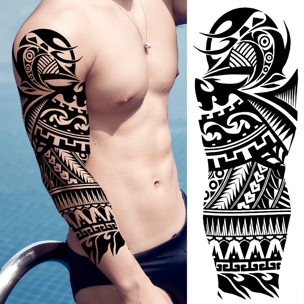 Gran Dios mitología griega Guerrero tatuajes temporales manga del brazo para  hombres mujeres León Cruz tatuaje pegatina tigre negro tatuajes falsos /  Tattoo y piercing, image size:1000x1000
