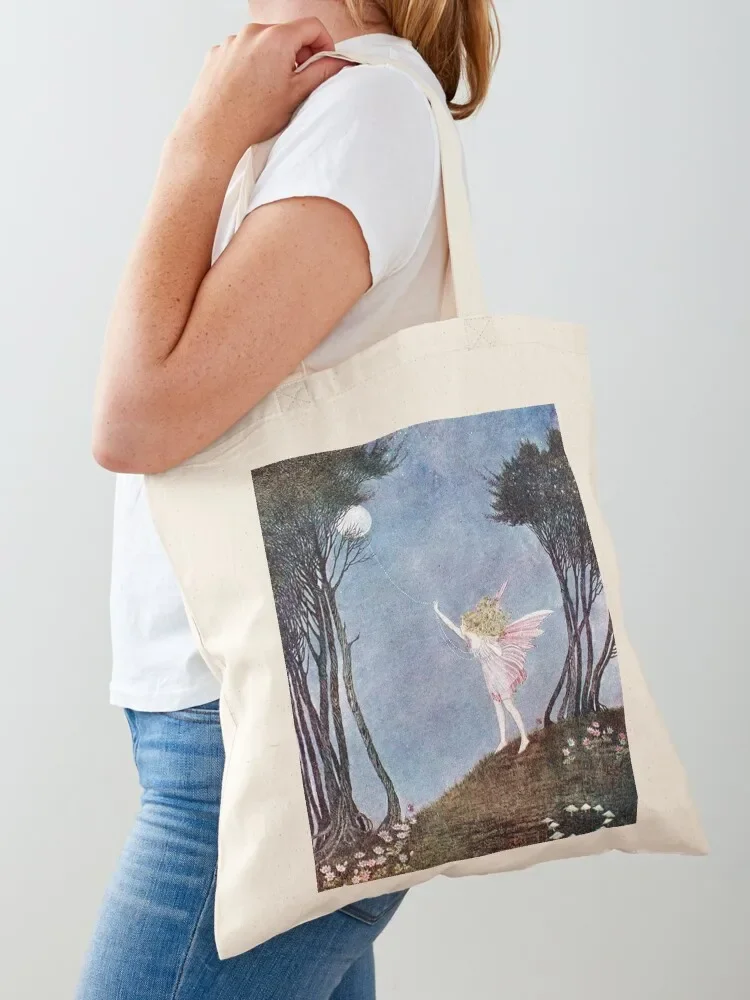 Catching the Moon on a rope of dewdrops - Fairyland - Ida Rentoul Outhwaite Tote Bag handbag Women's tote bag Tote Bag