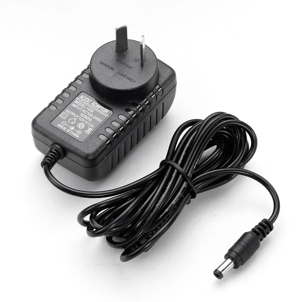 Sleek Design AC/DC Power Supply for Keyboards Outputs at Twelve Volts/One Point Five Amps over Eight Point Two Feet