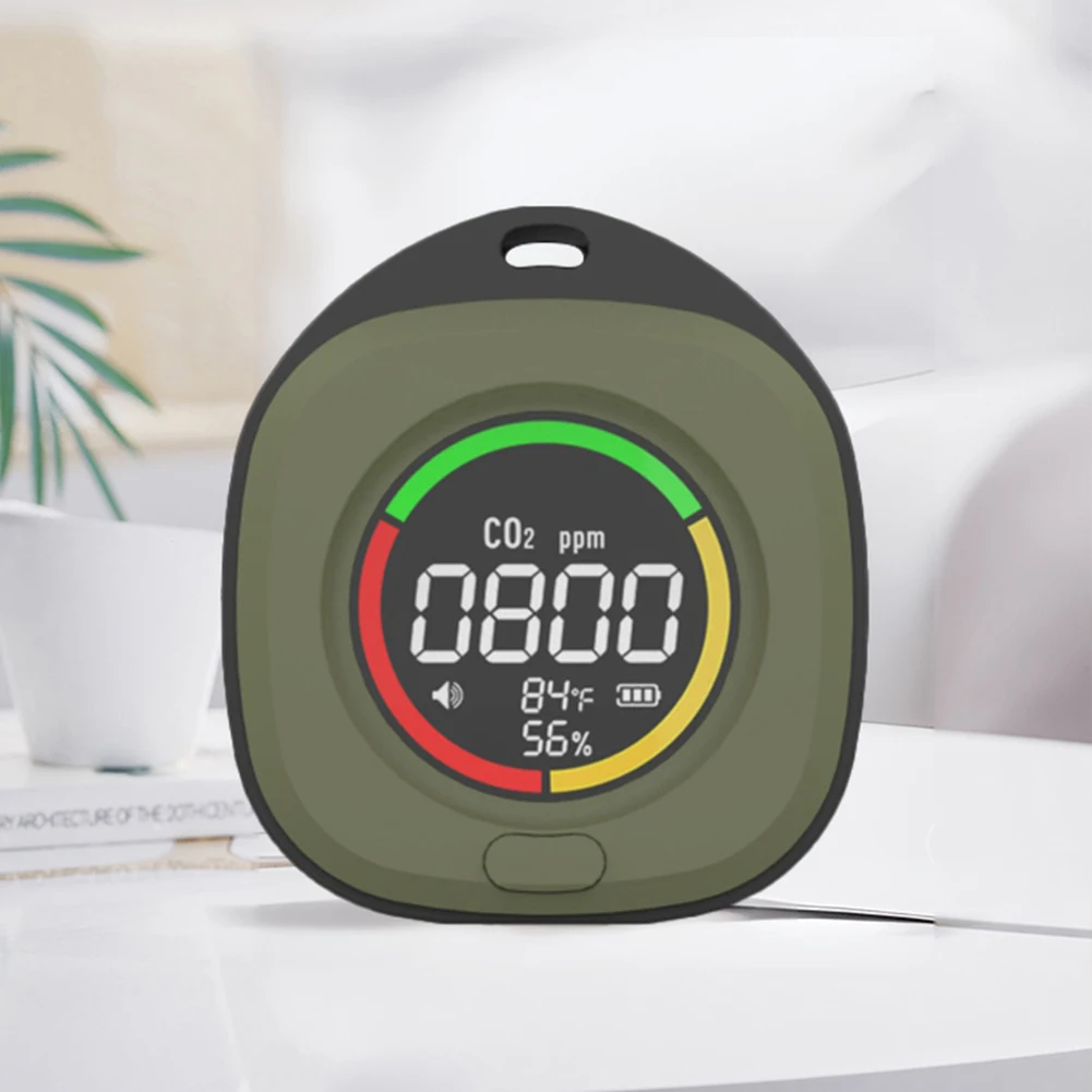 3 In 1 CO2 Detector Alarm Temp Humidity Sensor HD LCD Display CO2 Temperature Humidity Detector Rechargeable 1000mAh for Travel