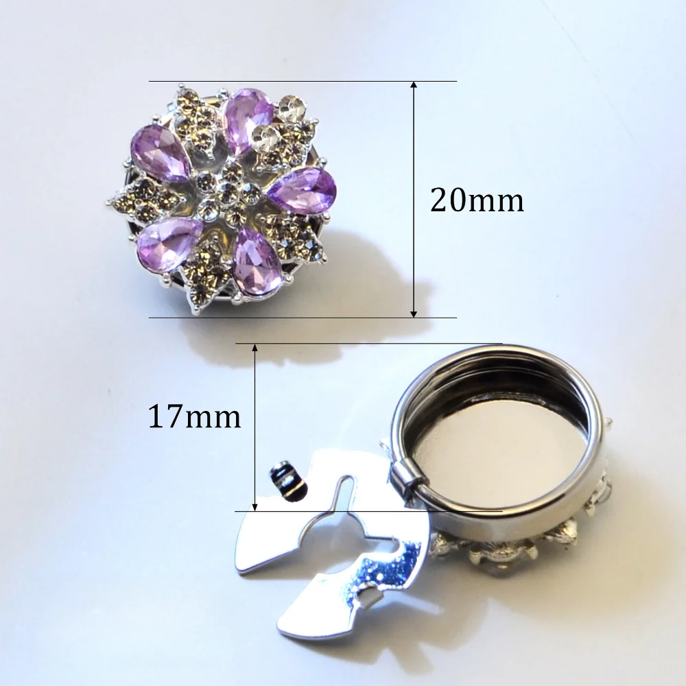 Super Sparkling Rhinestone Floral Shirt Button Decoration Button Cover on The Collar of Clothes Cufflinks for Dress Coat Hat