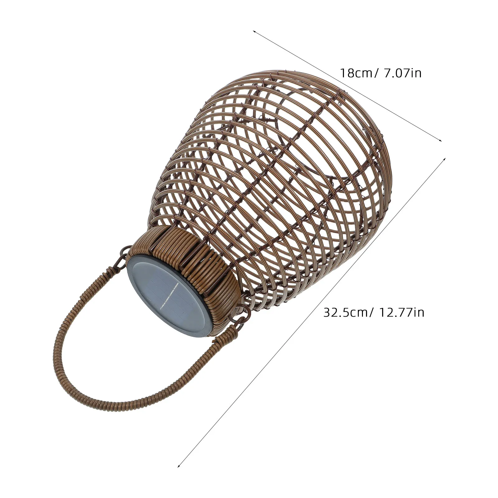 Lantern Solar Rattan Lamp Outdoor Garden Floor Lamps for Porch Rustic Table Coffee Camping Lights - view 2