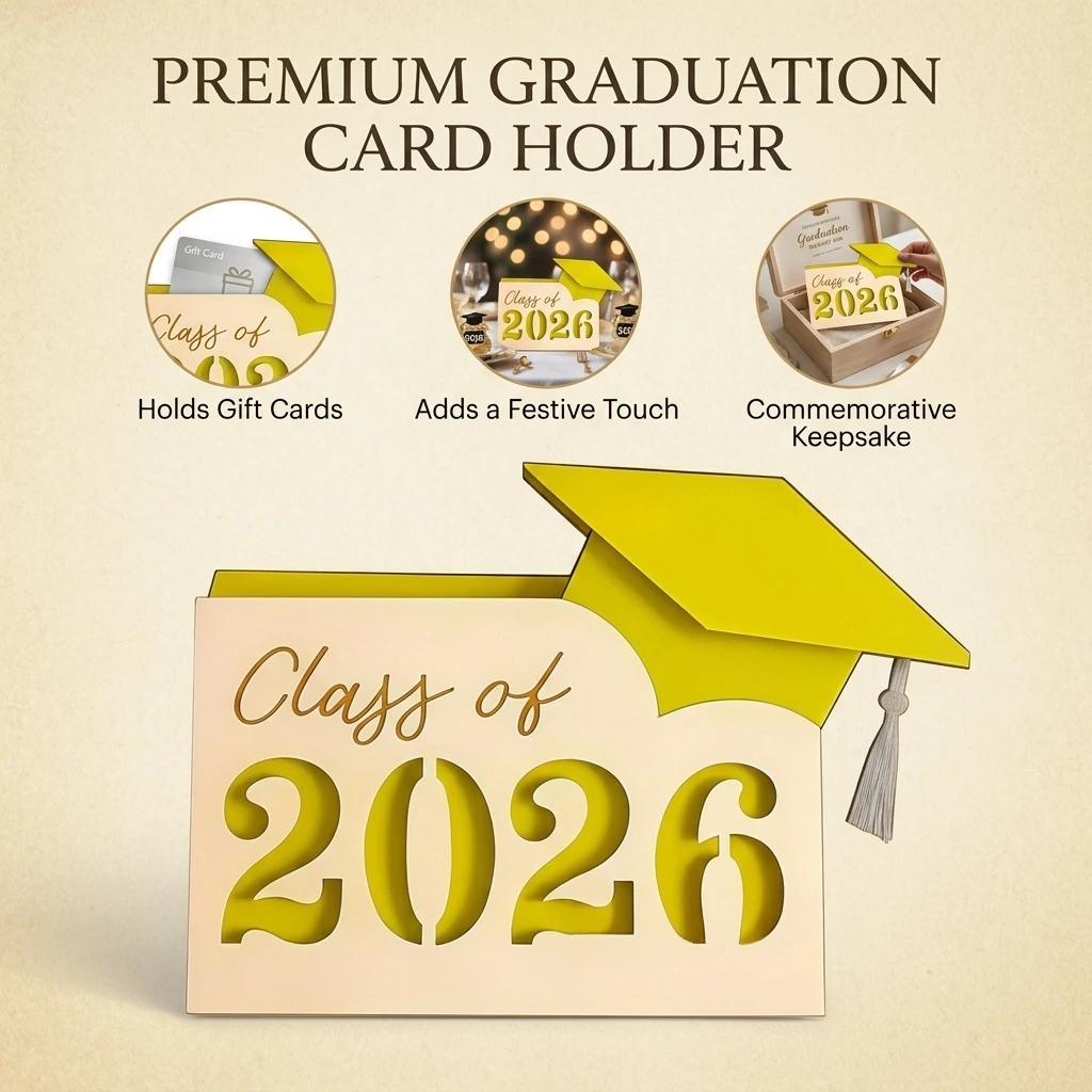 Premium Metal Graduation Gift Card Holder With Polished Finish Multi Card Storage Stylish Keepsake For Graduates Ceremony Gift