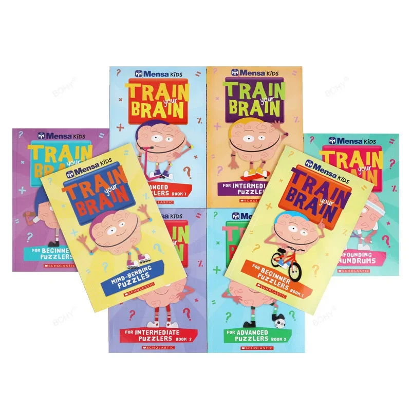 

8 Volumes Mensa Kids Train Your Brain Children English Picture Puzzle Book Education Toy Gift