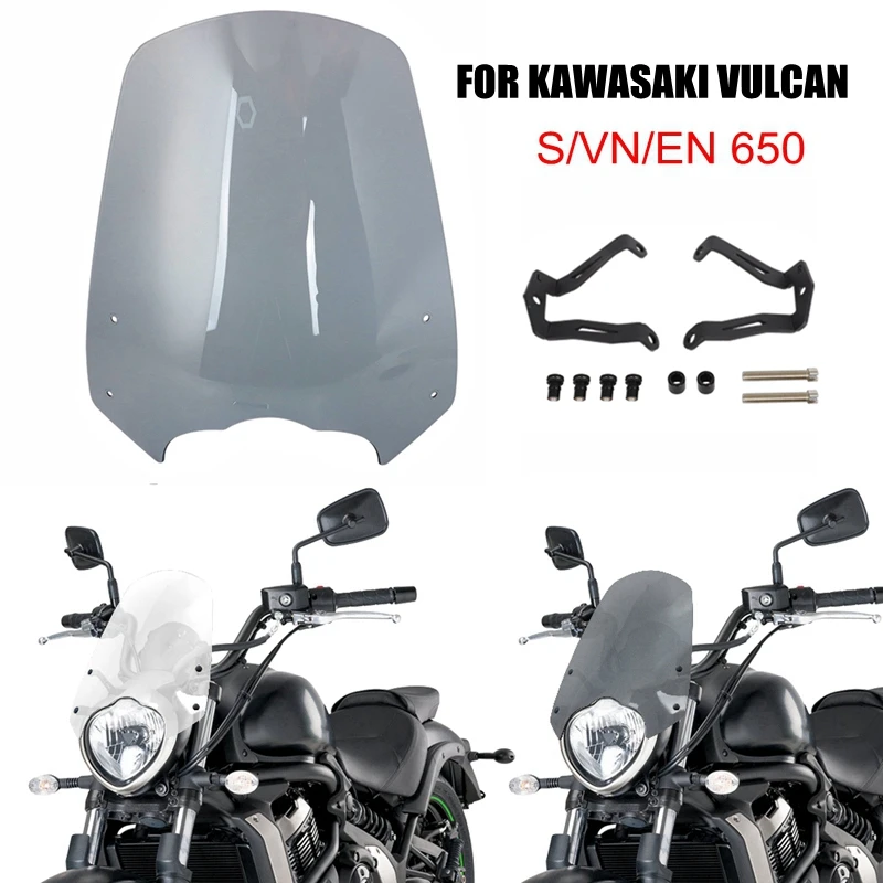 

Для Kawasaki Vulcan S 650 EN650 VN 650 2015-2024 2023 2022 мотоциклетное лобовое стекло, ветровой дефлектор, кронштейн, держатель