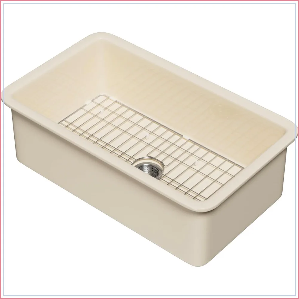 32 x 19 Inch Fireclay Kitchen Sink Bone Undermount or Drop In