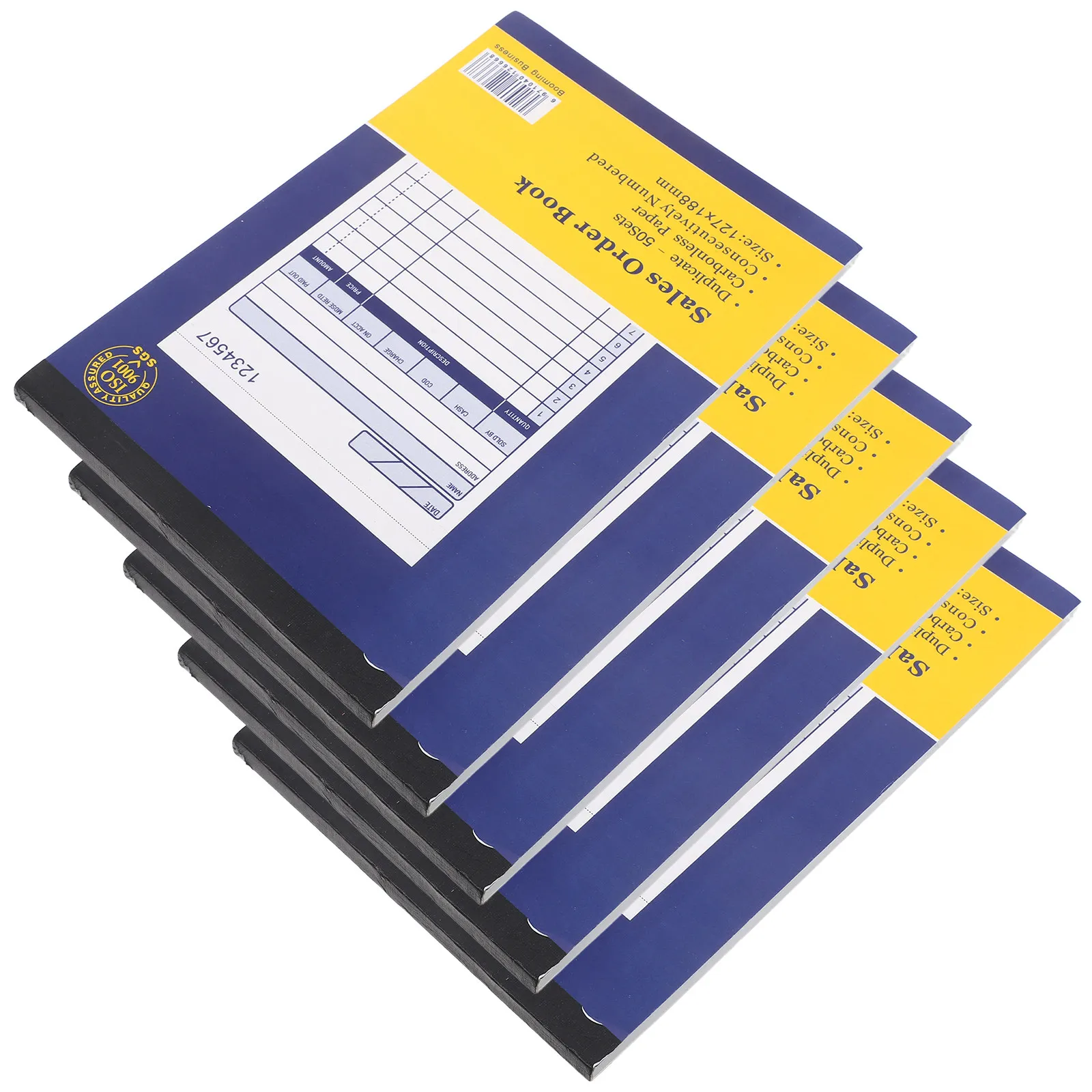 lot-de-5-carnets-de-commandes-en-anglais-2-feuillets-pour-petites-entreprises-gestion-des-factures-et-recus-suivi-des-commandes-d'achat-enregistrements-financiers
