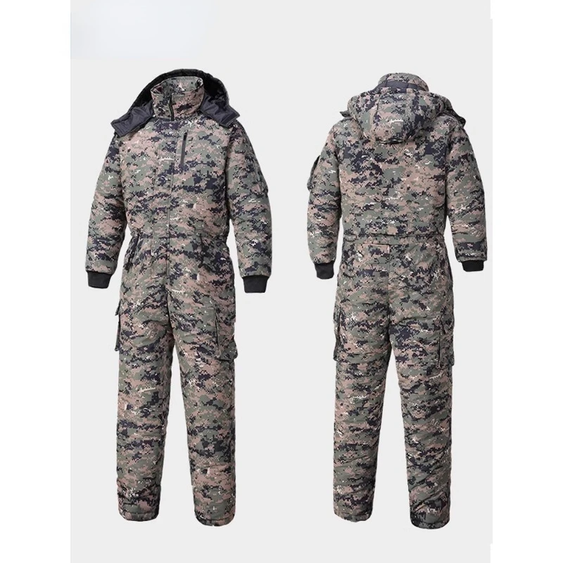 Cold Storage Work Uniform One-piece Cotton Jacket Set Cold Resistant Cotton Jacket Splash Proof Fishing One-piece Work Uniform