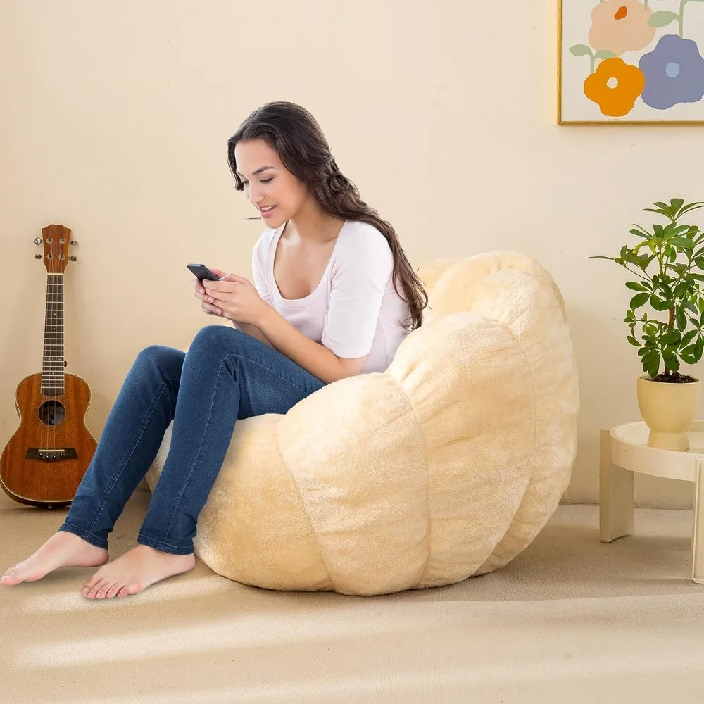 كرسي أريكة على شكل يقطين بين باج، كرسي بين باج مع حشو للمراهقين والأطفال الصغار، أريكة مريحة وكسولة للنوم والشقة والليفين #3