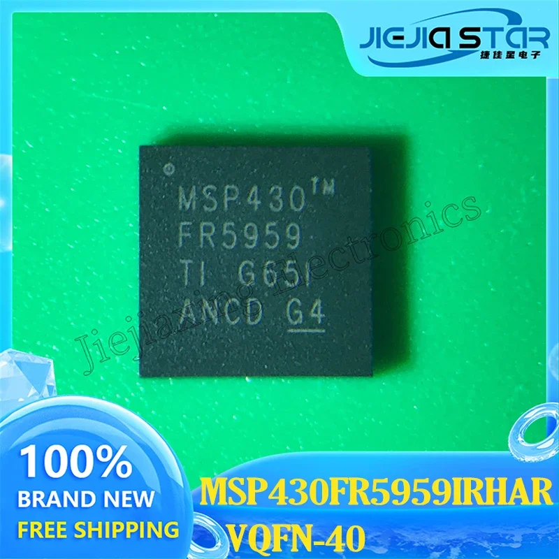 Microcontroller-MCU Chip, 16-bit, MSP430FR5959IRHAR, MSP430FR5959, VQFN40, 100% Brand New, Electronics