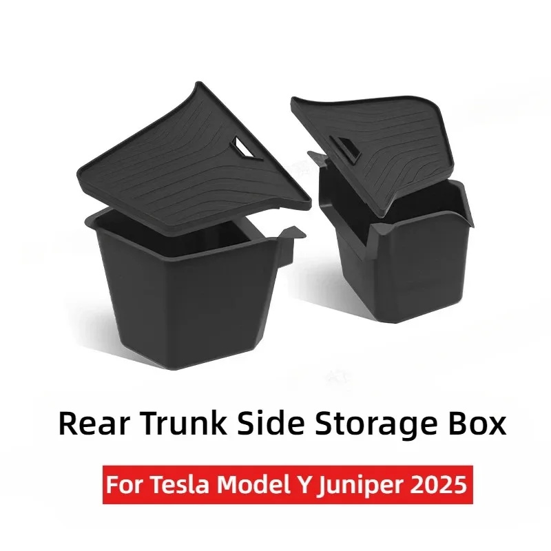 

Для Tesla Model Y Juniper 2025: Органайзер-разделитель для левого бокового отсека багажника с крышкой, аксессуары для декора