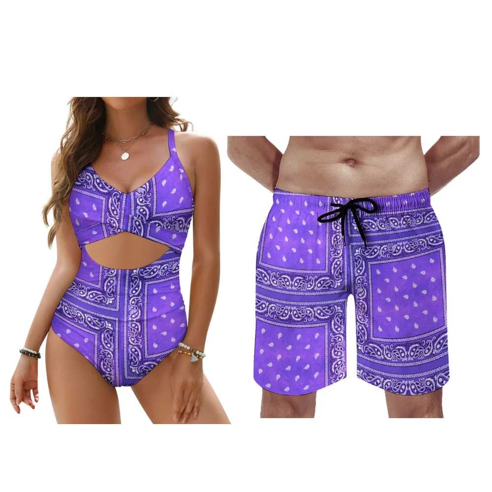 Strandbikini-zwembroek geschikt voor vakantiegebruik gemaakt van lichtgewicht stof Aanpasbare bandana-paarsets