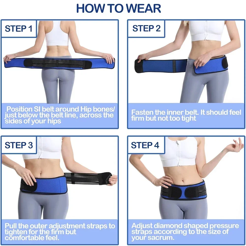 Adjustable Si Joint Belt for MenWomen,Breathable Anti-Slip Sacroiliac Belt for Relieve Si Joint,Sciatic,Pelvic Sacral Nerve Pain