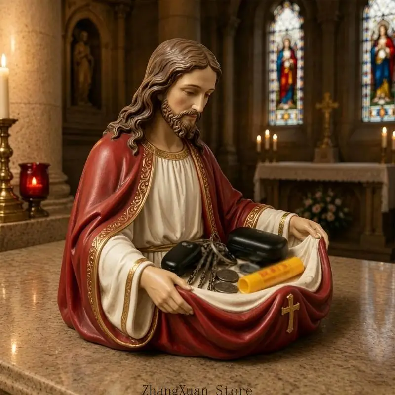 Halber Fuß aus Polyresin, meditierende heilige Statue, für Schmuck, Kreise, Ohrringe, Zuhause, Kirche, Geschenk, 3 x – Detail 10