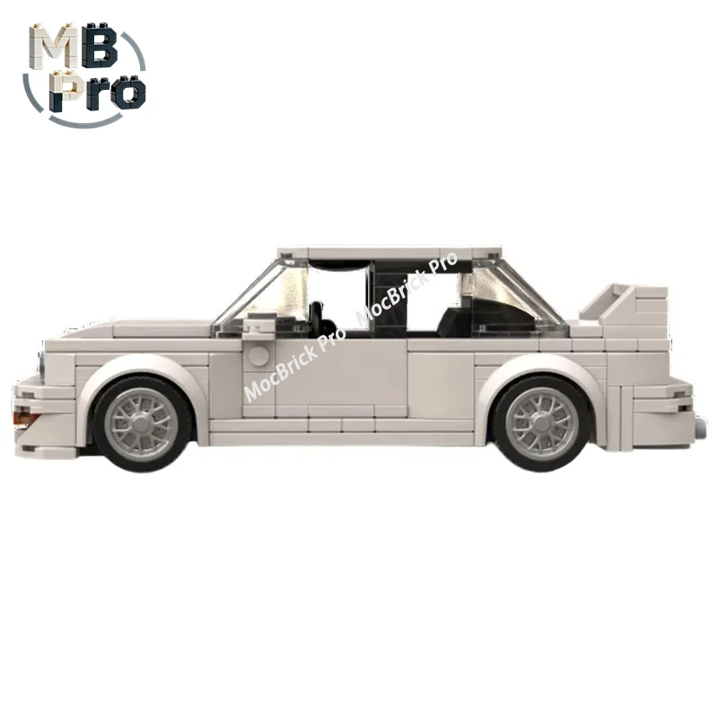 MOC Building Blocks Retro 1980s Compact Sports Coupe, Classic European Car DIY Assembly Brick Desktop Collectible