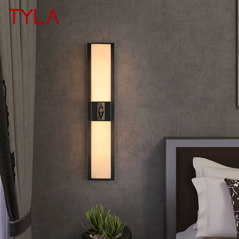 

TYLA Brass Wall светильник Modern Luxury Marble светодиодный внутренний Декор для дома, спальни, гостиной, коридора