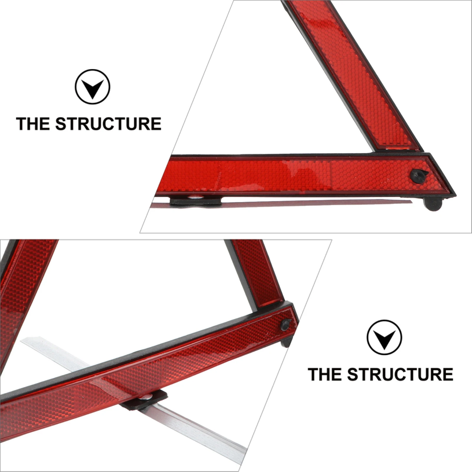 

2pcs Car Warning Sign Triangle Road Safety Tool Auto Folding Wind Resistant Strong Structure Compact Design Easy Install