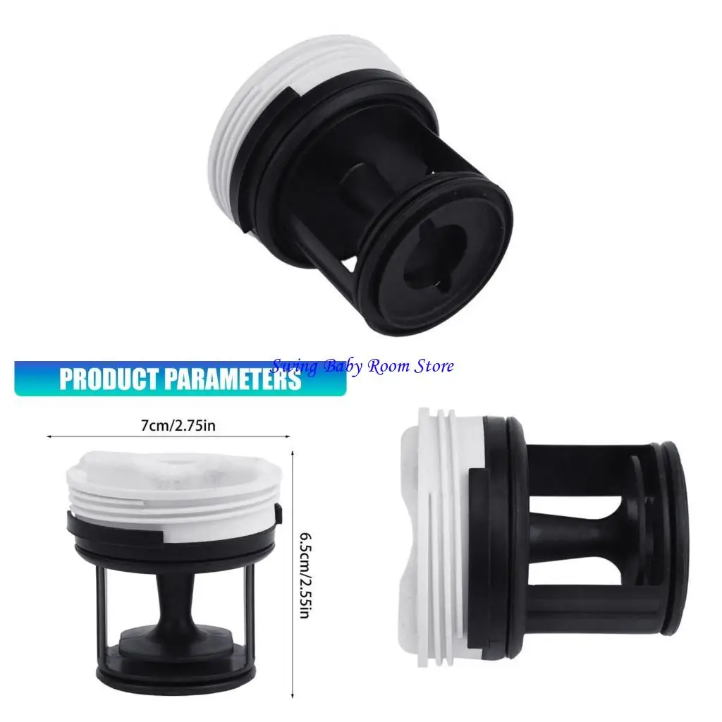 K1AD Washing Machine Maintenance Drain Pump Filter Seal Part 41021233, Plastic Threaded Replacement for Worn Washer Drain Pump