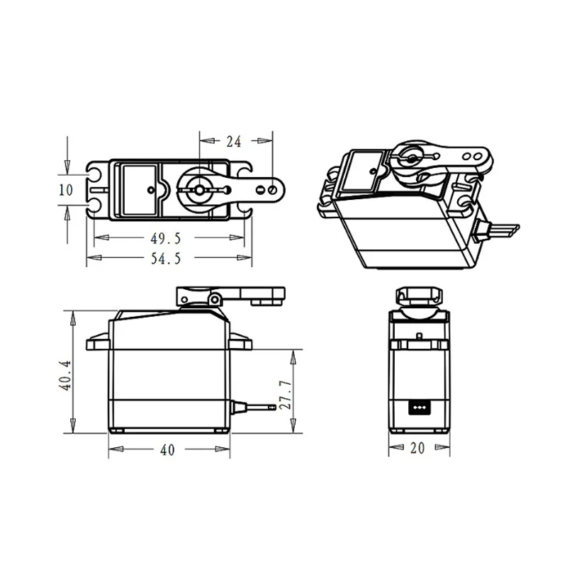 DS3218MG 20KG High Torque Metal Gear Digital Servo 180° for Robot Mechanical Arm RC Crawler Car DIY Robotics Smart Car Project
