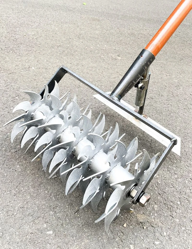 Taman Baru Melonggarkan Tanah Rumput Aerator Thatch Scarifier Rake Roll Kultivator