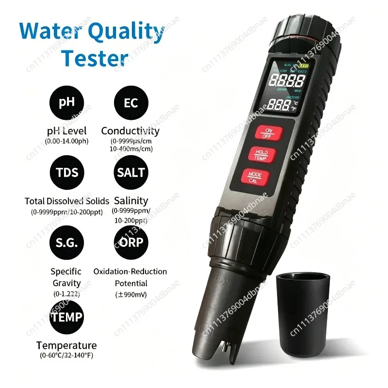 7 in 1 Pen Type Water Quality Tester  for TDS EC PH Temperature Salinity ORP Meter for Aquarium Fish Farming