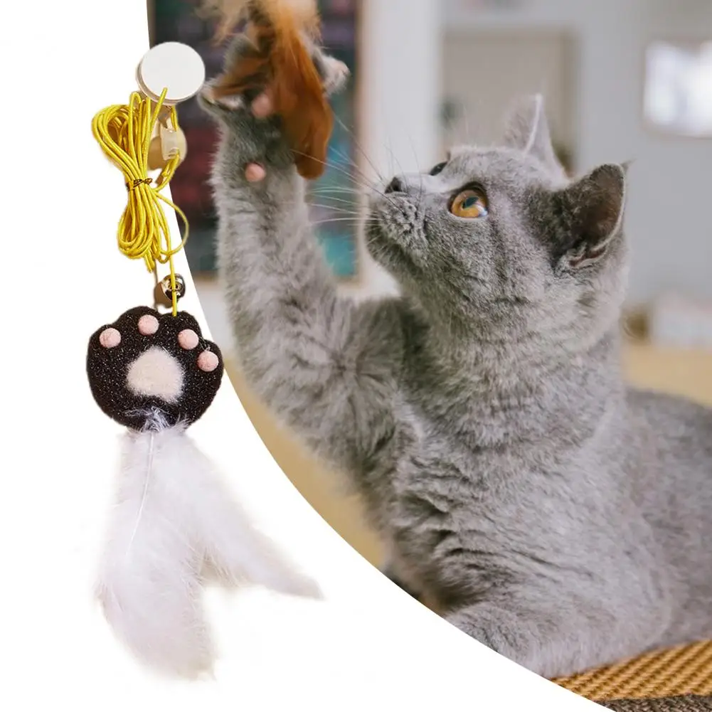 Cat Toy Feather Wand Interactive Toy Decoration High Elasticity Rope Hanging Simulation Caterpillar Cat Toy Pet Cat Accessories