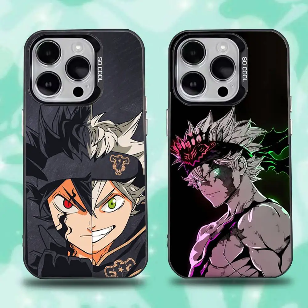 

B-Black Clover Asta Phone Case For iPhone 16,15,14,13,12,11,Mini,Pro,E,SE4,XS,MAX Black Candy Matte Cover
