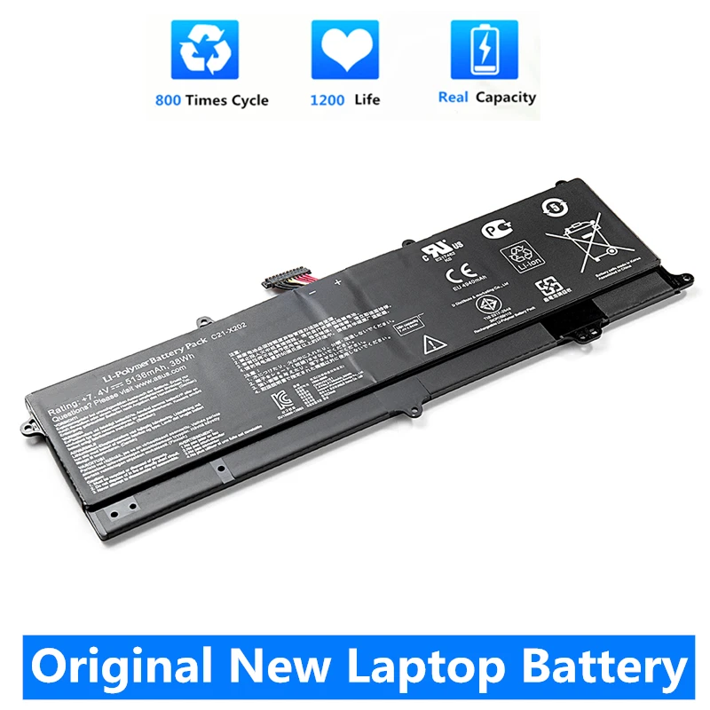 CSMHY – batterie pour ordinateur portable, 38wh, C21-X202, pour ASUS VivoBook S200, S200E, X201, X201E, X202, X202E, S200E-CT209H, S200E-CT182H, S200E-A