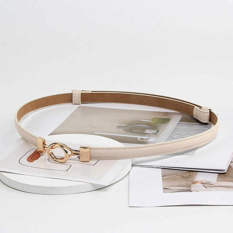 حزام بإبزيم معدني؛ قطعة واحدة من جلد البلوتونيوم النسائي؛ ملحق نحيف قابل للتعديل #5